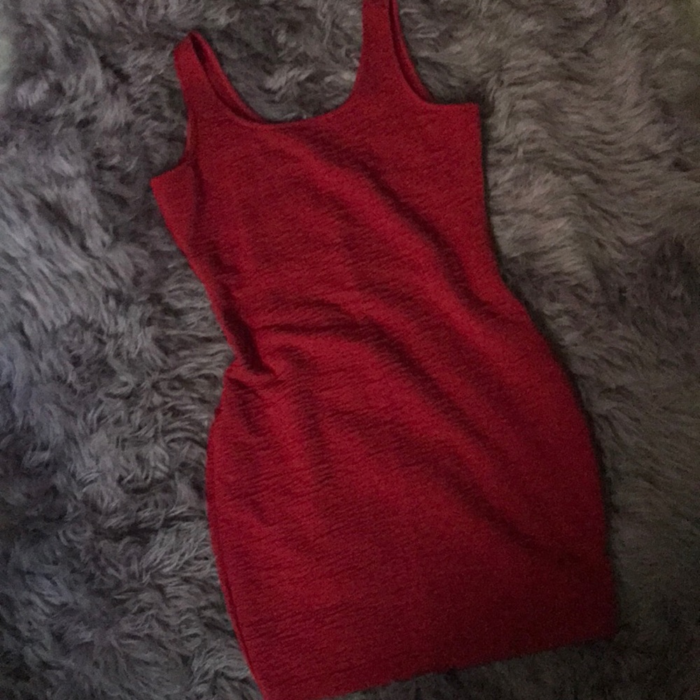 F21 Cherry Red Bodycon Dress